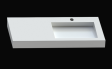 Cristalstone Linea Ideal umywalka z blatem prawa 130x45 cm z odpływem liniowym biały satynowy mat U1300-MBPOLC