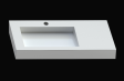 Cristalstone Linea Ideal umywalka z blatem lewa 110x45 cm z odpływem liniowym biały satynowy mat U1100-MBLOLC
