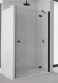 Sanswiss Annea Black Line drzwi otwierane jednoczęściowe ze ścianką stałą w linii PRAWE 120 cm do wnęki lub ścianki czarny mat przeźroczyste AN13D12000607