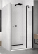 Sanswiss Solino Black Line drzwi otwierane jednoczęściowe ze ścianką stałą w linii 90 cm do wnęki lub ścianki czarny mat przeźroczyste SOL1309000607