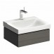 Geberit Xeno 2 szafka pod umywalkę z jedną szufladą LED 60 cm ciemny szary struktura 500.505.43.1