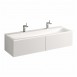 Geberit Xeno 2 szafka pod umywalkę z tworzywa mineralnego z dwoma szufladami LED 160 cm biały mat 500.346.01.1