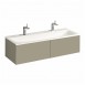 Geberit Xeno 2 szafka pod umywalkę z tworzywa mineralnego z dwoma szufladami LED 140 cm szary mat 500.348.00.1