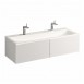 Geberit Xeno 2 szafka pod umywalkę z tworzywa mineralnego z dwoma szufladami LED 140 cm biały mat 500.347.00.1