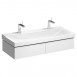 Geberit Xeno 2 szafka pod umywalkę z dwoma szufladami LED 120 cm biały połysk 500.517.01.1