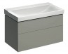 Geberit Xeno 2 szafka pod umywalkę z dwoma szufladami LED 90 cm lakierowany szary mat 500.509.00.1