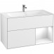 Villeroy&Boch Finion szafka pod umywalkę 100cm z otwartą półką i oświetleniem ściennym Glossy White Lacquer biały G040GFGF