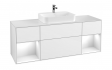 Villeroy&Boch Finion szafka pod umywalkę 160 cm z 4 szufladami 2 otwartymi półkami Glossy White Lacquer biały F451GFGF