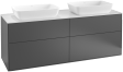 Villeroy&Boch Finion szafka pod dwie umywalki 160 cm z 4 szufladami i oświetleniem LED Anthracite Matt Lacquer grafit G84100GK