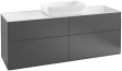 Villeroy&Boch Finion szafka pod umywalkę 160 cm z 4 szufladami i oświetleniem LED Anthracite Matt Lacquer grafit G85100GK