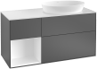 Villeroy&Boch Finion szafka pod umywalkę 120 cm z 4 szufladami,z otwartą półką i oświetleniem LED Anthracite Matt Lacquer grafit GA41GKGK