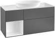 Villeroy&Boch Finion szafka pod umywalkę 120 cm z 4 szufladami ,z otwartą półką i oświetleniem LED Anthracite Matt Lacquer grafit GA61GKGK