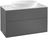 Villeroy&Boch Finion szafka pod umywalkę 100 cm z 2 szufladami i oświetleniem LED Anthracite Matt Lacquer grafit GA0100GK