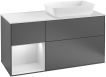 Villeroy&Boch Finion szafka pod umywalkę 120 cm z 3 szufladami i otwartą półką Anthracite Matt Lacquer grafit F801GKGK