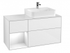 Villeroy&Boch Finion szafka pod umywalkę 120 cm z 3 szufladami i otwartą półką Glossy White Lacquer biały F141GFGF