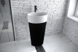 Besco Uniqa Black&White umywalka wolnostojąca 46x32 cm konglomerat Mineral DuraBe czarno-biała UMD-U-WBW