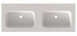 Riho Livit Velvet Slim umywalka podwójna 120,5x46 cm z 2 otworami na baterie biały mat F70030