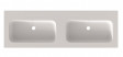 Riho Livit Velvet Top umywalka podwójna 140,5x46 cm z 2 otworami na baterie biały mat F70052
