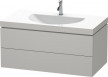 Duravit L-Cube wisząca szafka łazienkowa z umywalką 100x54 cm 2 szuflady beton mat LC6906O0707
