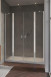 Radaway Nes 8 DWD II drzwi wnękowe dwuczęściowe wahadłowe 140 cm chrom przeźroczyste Easy Clean 10081083-01-01 + 10080157-01-01