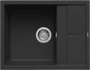 Elleci Unico 125  zlewozmywak 1 komora z ociekaczem wpuszczana w blat K86 czarny KeratekPlus LKU12586