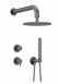 Deante Silia zestaw prysznicowy podtynkowy z deszczownicą titanium NQSD9YK