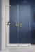 Radaway Furo SL Brushed Gold kabina typu Walk-In ścianka suwana 90 cm lewa złoty szczotkowany przeźroczyste Easy Clean 10306488-99-01L + 10110444-01-01