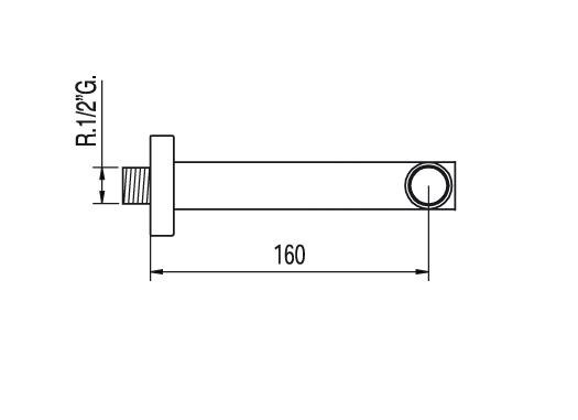 Tres Bimax wylewka wannowa 16cm perlator chrom 1.61.170.02