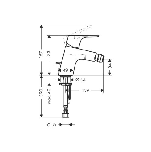 Hansgrohe Focus E2 bateria bidetowa chrom 31920000