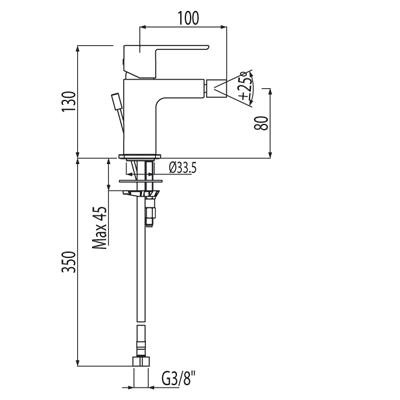 Tres Loft bateria bidetowa perlator chrom 200.120.01