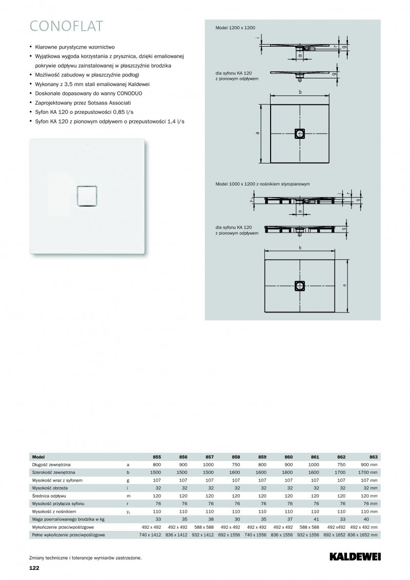 Kaldewei Conoflat brodzik prostokątny płaski 80x160 model 859-1 4675 0001 0001