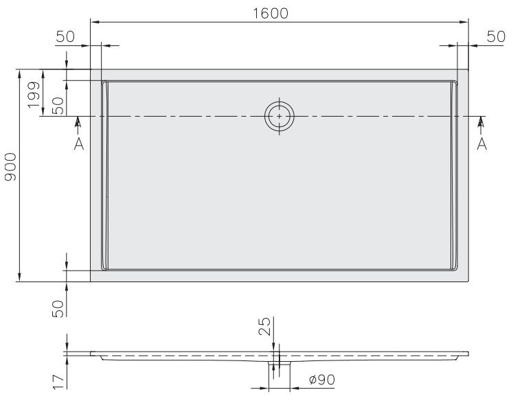 Villeroy&Boch Futurion Flat brodzik prostokątny 160x90 biały weiss alpin UDQ 1690 FFL 2V-01