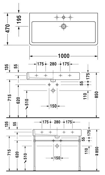 Duravit Vero umywalka 100cm 100x47 szlifowana biały alpin wondergliss 04541000271