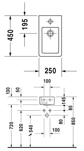 Duravit Vero umywalka mała 25cm 25x45 biały alpin 0702250000