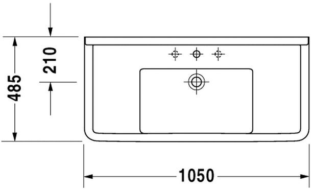 Duravit Starck 3 umywalka 105cm 105x48,5 biały alpin wondergliss 03041000001