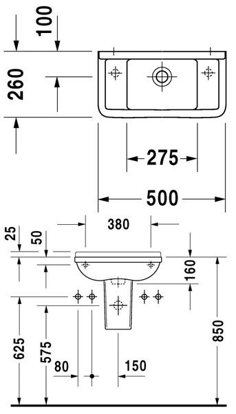 Duravit Starck 3 umywalka 50cm 50x26 biały alpin 0751500000