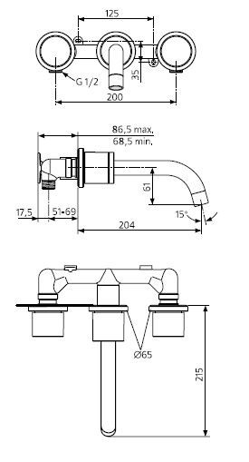 Ideal Standard Celia element podtynkowy baterii umywalkowej chrom A3476NU