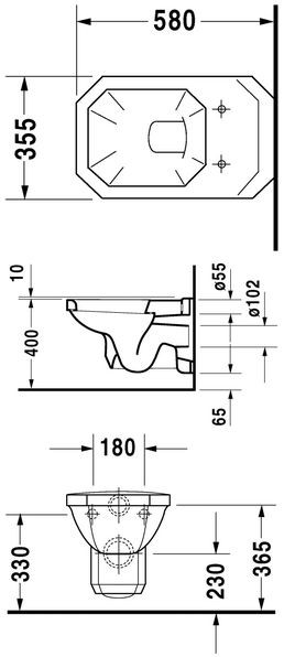 Duravit Seria 1930 muszla WC wisząca biały alpin wondergliss 01820900001