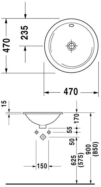 Duravit Architec umywalka stawiana na blat 47cm 47x47 biały alpin 0468470000