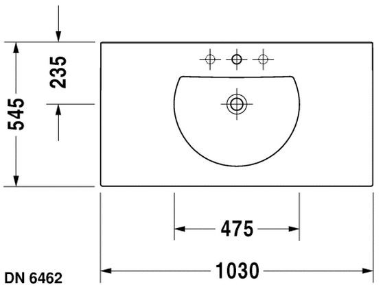 Duravit Darling New umywalka meblowa 103cm 103x54,5 biały alpin 0499100000