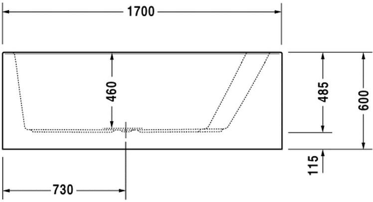 Duravit Paiova wanna asymetryczna 170cm 170x130 z obudową i stelażem prawa biały alpin 700267000000000