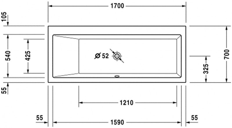 Duravit Vero wanna prostokątna 170cm 170x70 lewa biały alpin 700131000000000