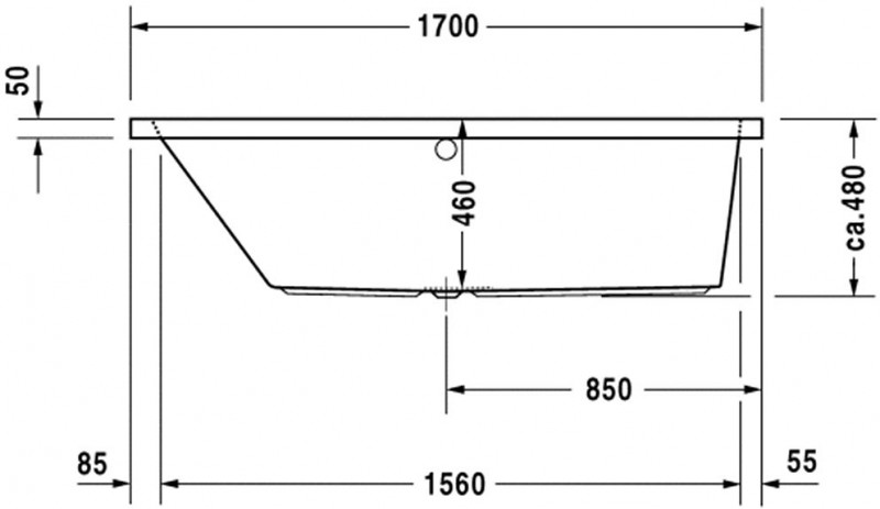 Duravit Vero wanna prostokątna 170cm 170x70 lewa biały alpin 700131000000000