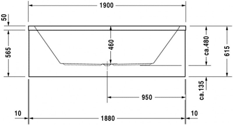 Duravit Vero wanna prostokątna 190cm 190x90 biały alpin 700136000000000