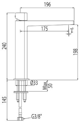 Tres Slim-Tres bateria umywalkowa wysoka perlator chrom 202.103.04