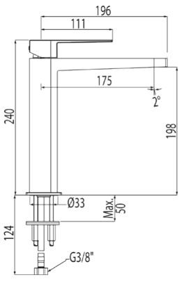 Tres Slim-Tres bateria umywalkowa wysoka perlator chrom 202.103.03