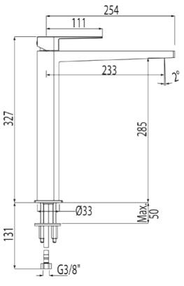 Tres Slim-Tres bateria umywalkowa wysoka perlator chrom 202.103.05