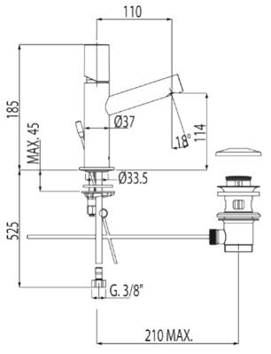 Tres Max bateria umywalkowa perlator z korkiem chrom 061.103.01.D