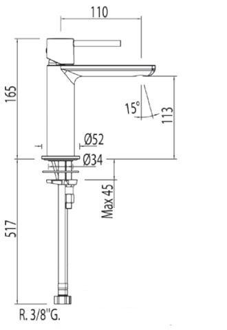 Tres Max bateria umywalkowa perlator chrom 062.103.02