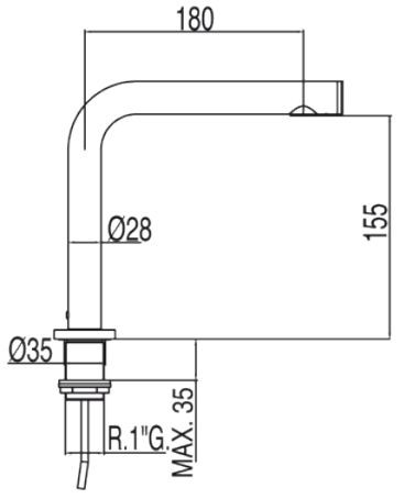 Tres Max bateria umywalkowa elektroniczna perlator chrom 061.447.01